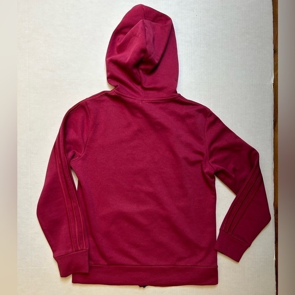 Adidas women’s full zip fleece lined 3strip hoodie with drawstring hood Sz-M.D18 - Picture 7 of 9